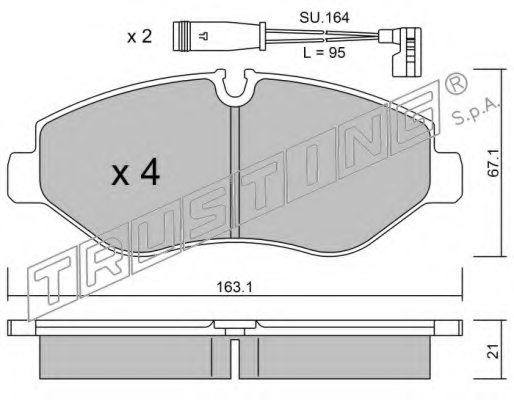 TRUSTING 687.0W Brake Pad Set, disc brake